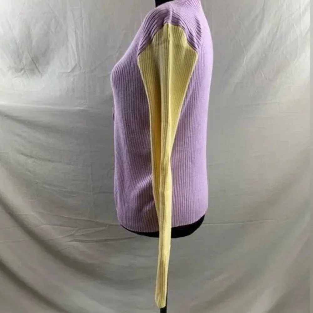 NWT Rib Knit Tie Front Color Block Cardigan - Picture 4 of 5